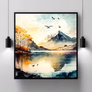 Escapism through Art: The Beauty of Natural Landscape Painting Nature Modern Scenery Decor Art Stock Photos