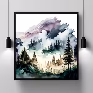 Enchanting Landscapes: Awe-Inspiring Landscape Painting Nature Modern Scenery Decor Art Stock Photos