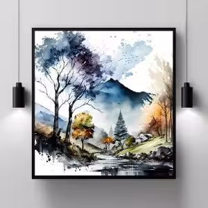 Unveiling Nature's Beauty: Top Landscape Painting Nature Modern Scenery Decor Art Stock Photos