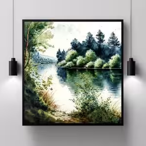 Escape to Serenity: Stunning Natural Landscape Painting Nature Modern Scenery Decor Art Stock Photos