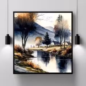 Mesmerizing Nature's Canvas: Top Landscape Painting Nature Modern Scenery Decor Art Stock Photos