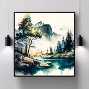 Uncover Nature's Secrets: Mesmerizing Landscape Painting Nature Modern Scenery Decor Art Stock Photos