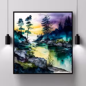 Landscape Visions: Artistic Tributes to Mother Nature Landscape Painting Nature Modern Scenery Decor Art Stock Photos