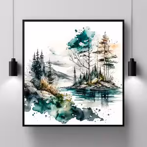 Artistry in the Wild: Stunning Landscape Painting Nature Modern Scenery Decor Art Stock Photos
