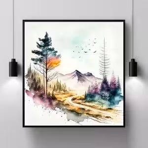 Beyond the Horizon: Top Natural Landscape Painting Nature Modern Scenery Decor Art Stock Photos