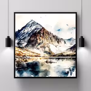 Awe-Inspiring Natural Landscape Painting Nature Modern Scenery Decor Art Stock Photos