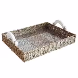 Coastal Elegance Rectangular Seagrass Tray