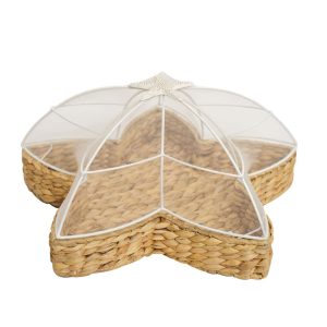 Starry Night Serving Seagrass Tray with Mesh Cover