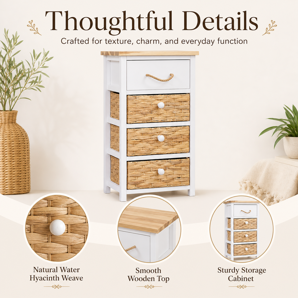 Harmony Hyacinth Wooden Storage Cabinet