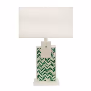 Aurora Artisan Wooden Table Lamp with White Premium Fabric Shade