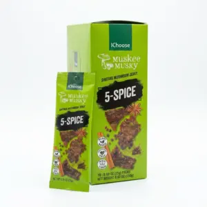 iChoose Mushroom Jerky 5-Spice Flavor, Plant Based, Vegan Shiitake, 10-Pack