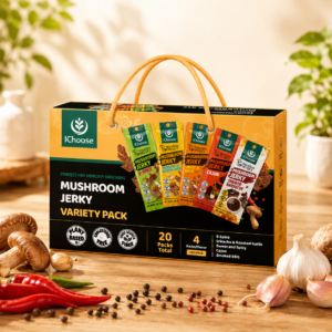 Zonfair Mushroom Jerky Variety Pack Fundraising Kit – Vegan Plant Based Snack Box, 20 Packs