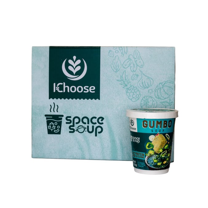 Space Soup – Instant Gumbo Soup, Plant-Based, 5g Protein, Box of 12 Pack (12x26g)