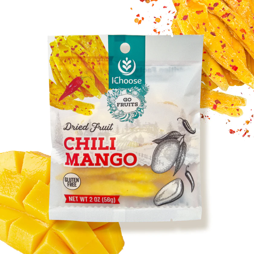 IChoose GoFruits – Chili Mango Dried Fruit, Sweet & Spicy Tropical Snack, Plant-Based (56 oz) Pack of 5