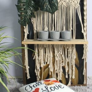 Textured Stoneware Indoor Planter Set with Tray – Criss-Cross Pattern (Set of 3)