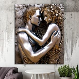 Awaken Your Worth in Liquid Metal Reflection – Modern Luxury Metal Art Stock Photo