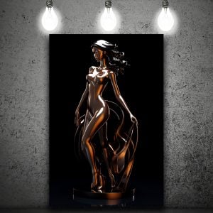 Awaken the Inner Gold Within Metallic Consciousness – Modern Luxury Metal Art Stock Photo