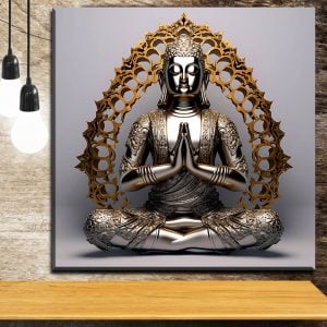 Buddha Prayer in Radiant Gold Luxury Metal Wall Art
