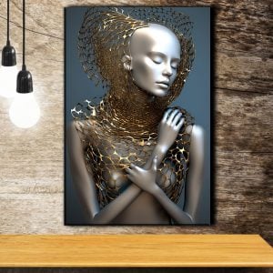 Elevated Mindset in Futuristic Liquid Metal Design – Modern Luxury Metal Art Stock Photo