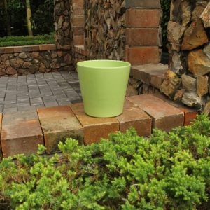 Minimalist Green Indoor Planter Set – Smooth Stoneware Decorative Pots, No Drainage Holes (Set of 2)