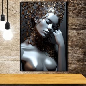 Inner Power Forged in Polished Steel Identity – Modern Luxury Metal Art Stock Photo