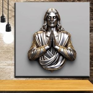 Jesus in Divine Stillness Luxury Metal Wall Art