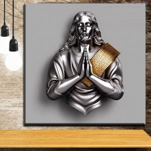 Jesus in Sacred Prayer Luxury Metal Wall Art