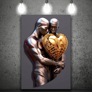 Luxury Reflection of Self Respect and Inner Power – Modern Luxury Metal Art Stock Photo