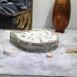 Wicker Open-Weave Cat Bed with Removable Cushion – Powder-Coated Steel Frame Pet Lounge