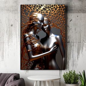 Rise Through Self Awareness in Abstract Metal Form – Modern Luxury Metal Art Stock Photo