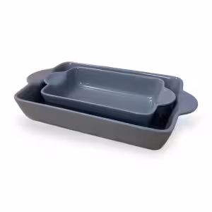 Stoneware Baking Sheet Set with Handles – Set of 2 Kitchen Baking Dishes (Big & Small)