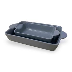 Stoneware Baking Sheet Set with Handles – Set of 2 Kitchen Baking Dishes (Big & Small)