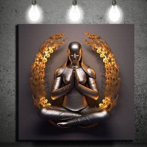 Sacred Buddha Meditation Luxury Metal Wall Art
