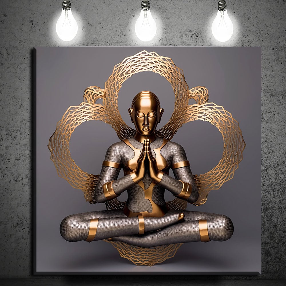 Sacred Buddha of Inner Light Luxury Metal Wall Art