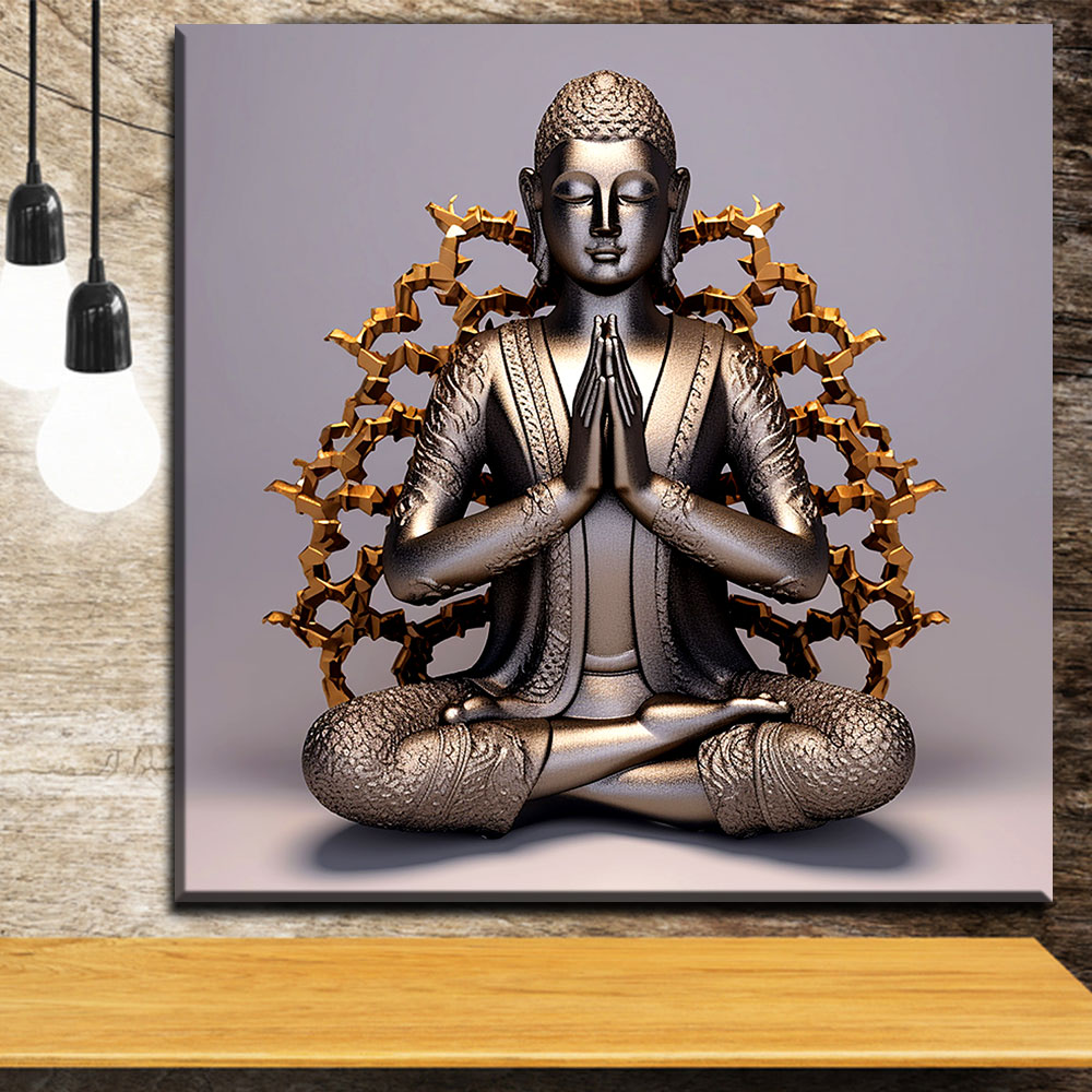 Sacred Prayer Buddha Luxury Metal Wall Art