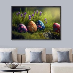 Spring Bloom Background Happy Easter Egg