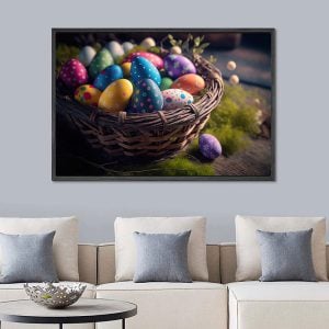 Colorful Painted Shell Happy Easter Egg