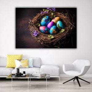 Vintage Spring Artwork Happy Easter Egg