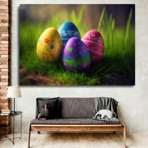 Botanical Watercolor Design Happy Easter Egg