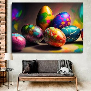 Floral Basket Design Happy Easter Egg