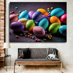 Hand Painted Floral Happy Easter Egg