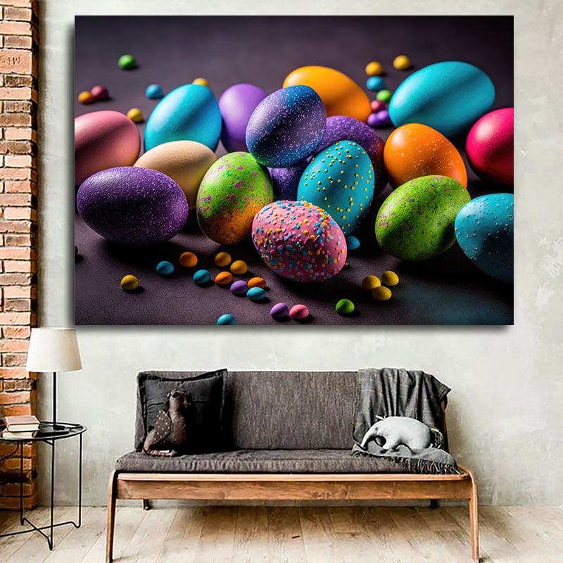 Hand Painted Floral Happy Easter Egg