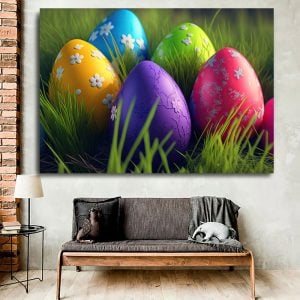 Spring Flowers Happy Easter Egg