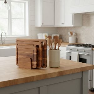 Acacia Wood Cutting Board Set of 3 – Durable Kitchen Chopping & Serving Boards, Multi-Size Food Prep Boards