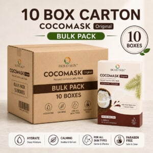 BIOHD SKIN CocoMask Original — Natural Coconut Jelly Facial Sheet Mask, 10-Box Carton Pack (5 Sheets/ Box)