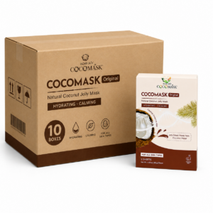 BIOHD SKIN CocoMask Original, Natural Coconut Jelly Facial Sheet Mask, 10-Box Carton Pack (5 Sheets/ box)