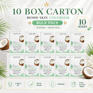 BIOHD SKIN CocoMask Premium — Specialized Soothing Treatment Facial Sheet Mask, 10-Box Carton Pack(3 Sheets/ Box)