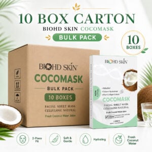 BIOHD SKIN CocoMask Premium — Specialized Soothing Treatment Facial Sheet Mask, 10-Box Carton Pack(3 Sheets/ Box)