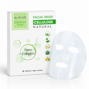 BIOHD SKIN Coconut True Cellulose, Nano Collagen Facial Sheet Mask (5 Sheets/ box)