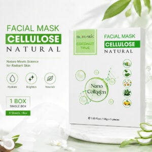 BIOHD SKIN Coconut True Cellulose — Nano Collagen Facial Sheet Mask (5 Sheets/ Box)